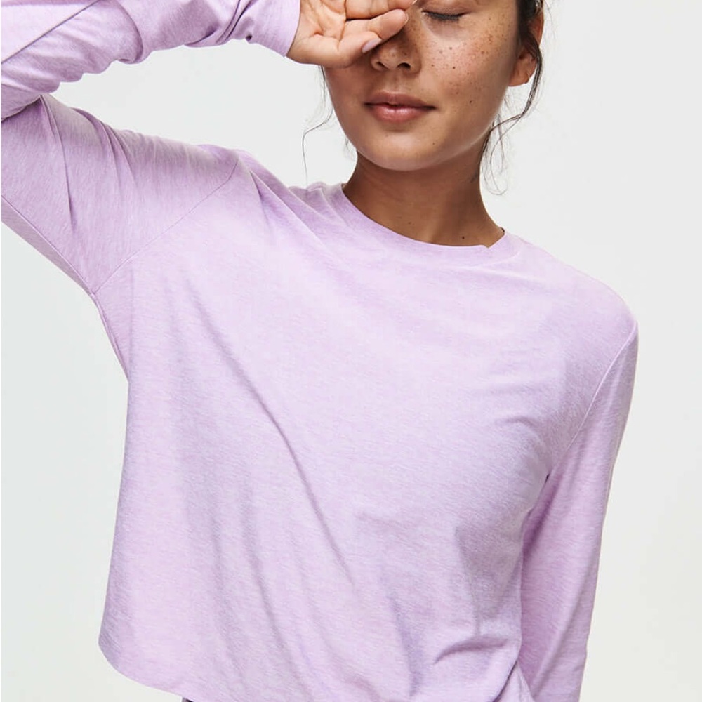 Outdoor Voices Cloudknit Boxy Long Sleeve Tee - Lilac